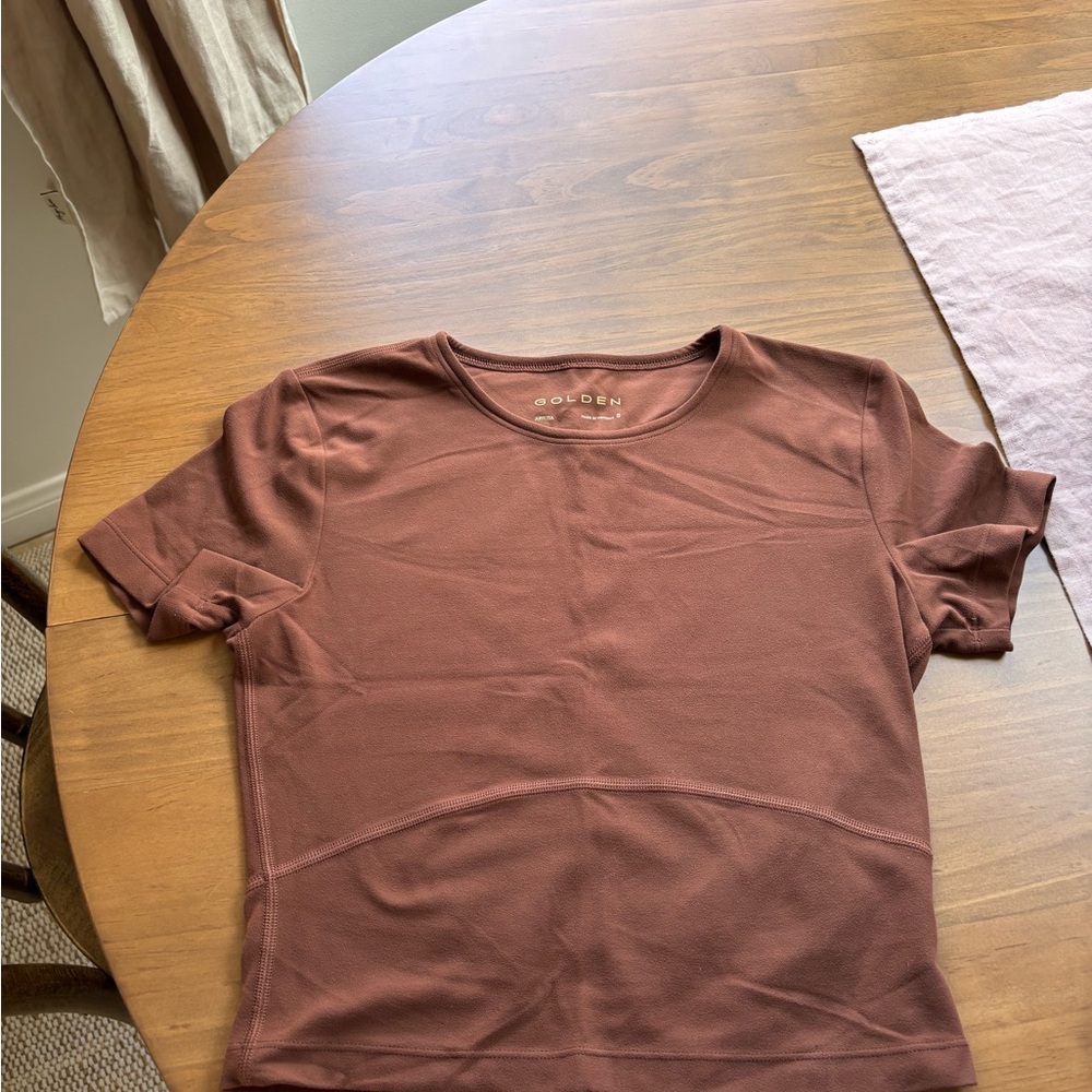Aritzia Pink Fitted Short Sleeve T-Shirt